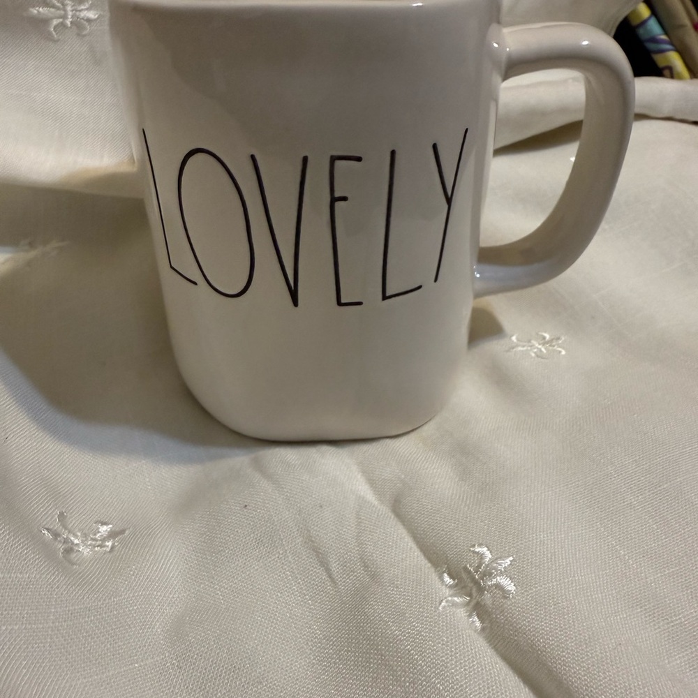 Rae Dunn White 'Lovely' Mug